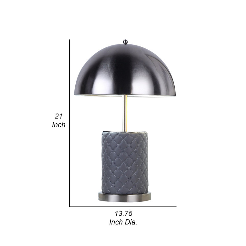 Aria Metal Table Lamp, Blackened Silver/Gray