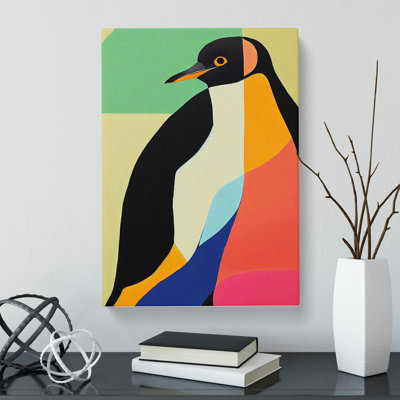 Baronville Penguin in Abstract - Wrapped Canvas