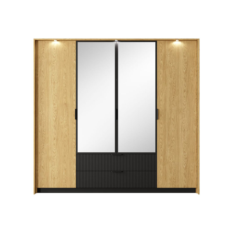 Botond 4 Door Manufactured Wood Wardrobe