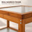 Petites tables basses et de cocktail avec rangement, verre cannelé en bambou Modern Home