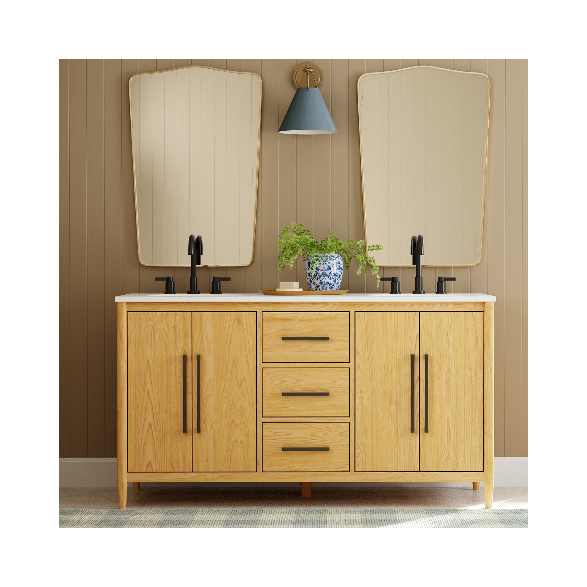 Bellona Aluminum Arch Wall Mirror, Gold