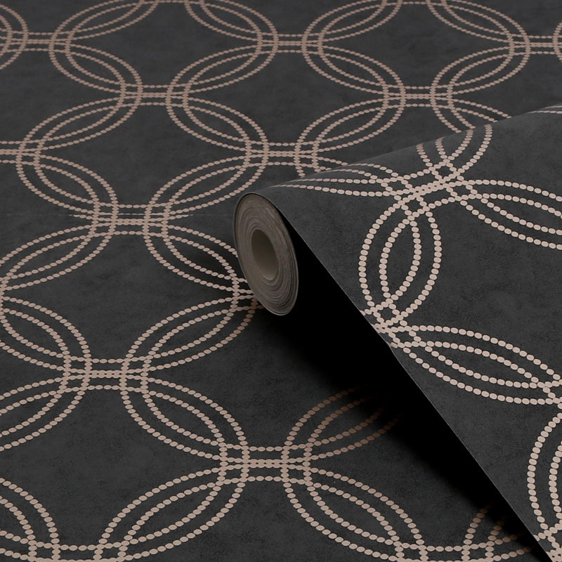Superfresco Easy Serpentine Geometric Wallpaper, Black
