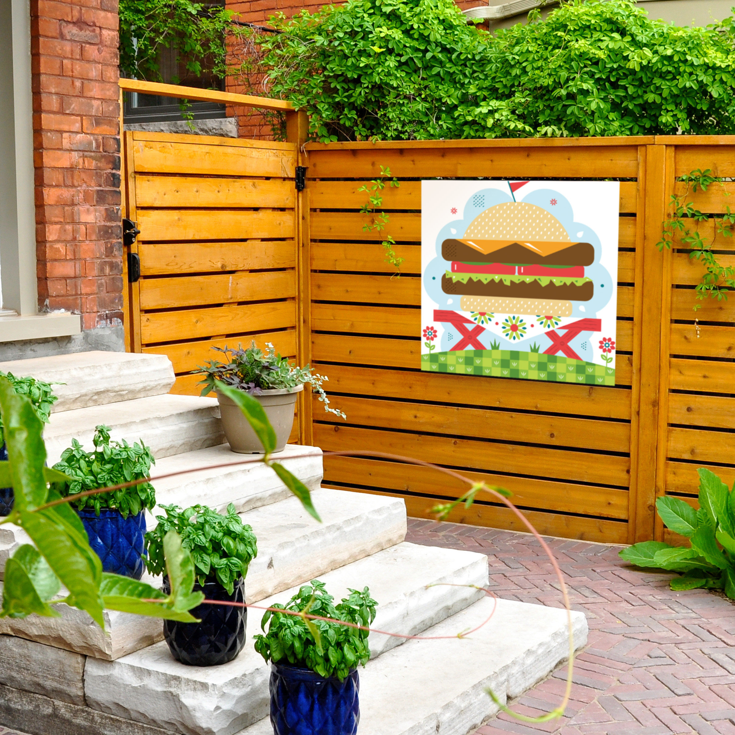 Debarghya Hamburger Outdoor Wall Decor Trinx Size: 18 W x 18 H