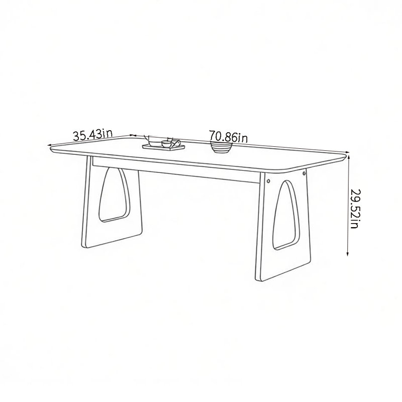 Table de salle à manger de style contemporain et élégant, H 29,52 po x L 70,86 po x l 35,43 po