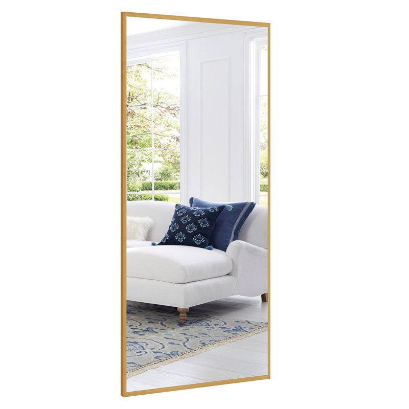 Talma Wood Flat Mirror, 71" H x 32" W, Gold