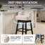 Tabouret de bar pivotant en similicuir 30,6 po, blanc (ensemble de 2)-201309078