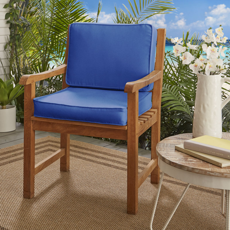 Outdoor Sunbrella Seat/Back Cushion, Canvas Melon Sunbrella® Canvas, 23.5" W x 23" D