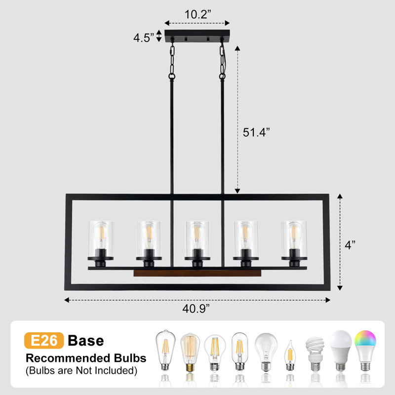 Éclairage pour îlot de cuisine 5 lumières