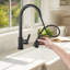 Robinet de cuisine rétractable à poignée simple avec plaque de pont-101409847