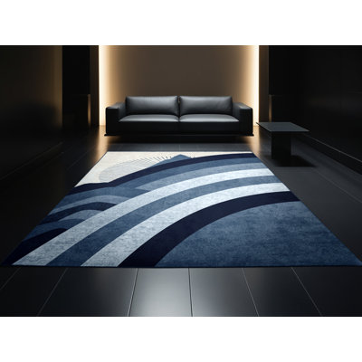 Tapis art déco lavable à la machine en gris Ottavio