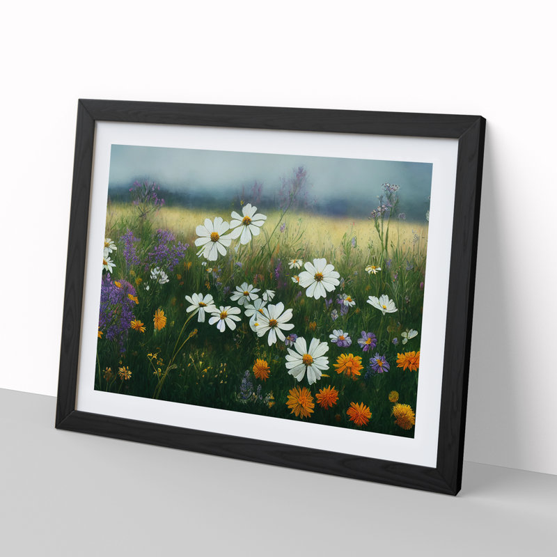Epic Wildflowers Floral - Framed Print, Black, 25cm H x 34cm W x 2cm D