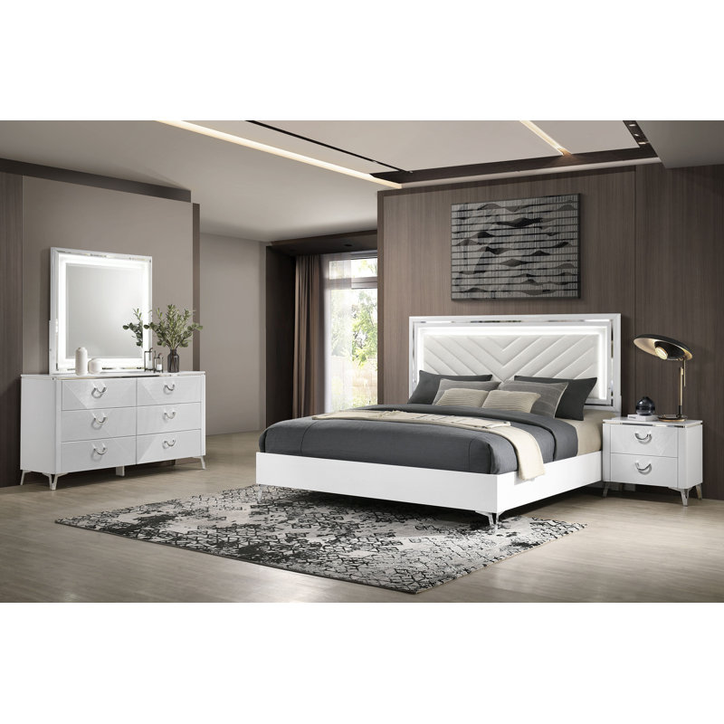 Ensemble de chambre à coucher 4 pièces Williams King, Très grand