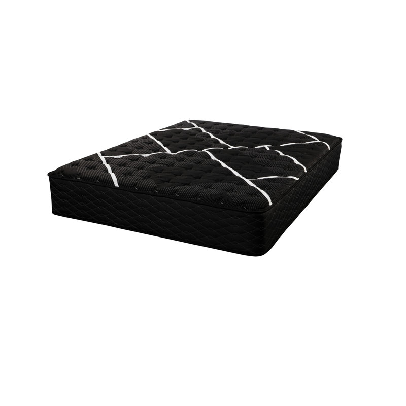 Matelas double, double refroidissement, mousse, unité de ressorts enveloppés individuellement, matelas noir blanc reposant avec gel rafraîchissant, mémoire et ressorts pour un sommeil relaxant