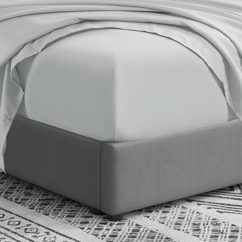 Light Gray Full Deep Pocket Microfiber Fitted Sheet
