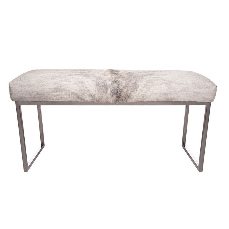 Upholstered Cowhide Bench