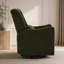 Fauteuil inclinable à bascule pivotant à oreilles de 29,5 po de largeur, fauteuil inclinable à bascule oscillant, fauteuil à bascule pour chambre à coucher pour appartement de salon, molleton Teddy, vert algue