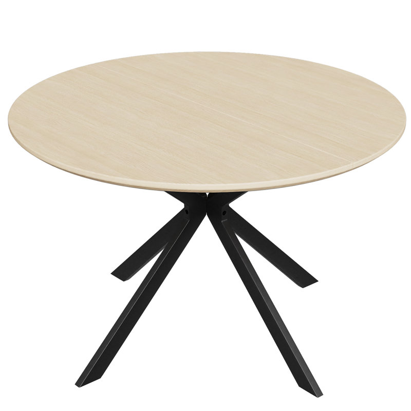 46.5" Wood Round Dining Table, Ivory