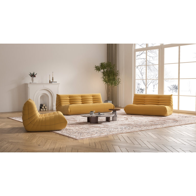 Ensemble de 3 chauffeuses, canapé-lit sur pied, fauteuil à billes d'angle, canapé Tatami, canapé d'angle (canapé, causeuse et fauteuil)