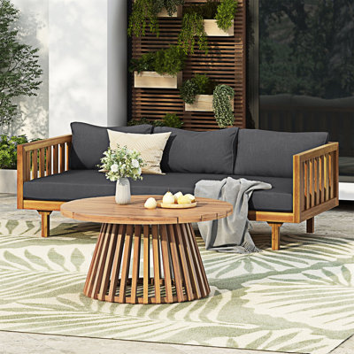 Ensemble de mobilier d'extérieur en bois pour patio
