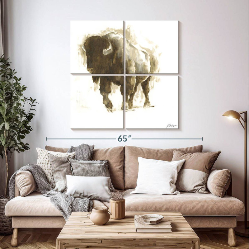 Brampt Rustic Bison II, 45" H x 45" W