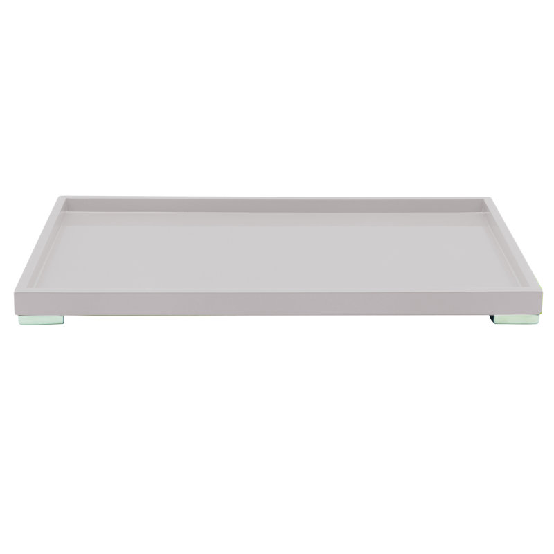 Tre Rectangular Tray - 1 Piece, White, 1.38" H x 19.69" L x 12.6" W