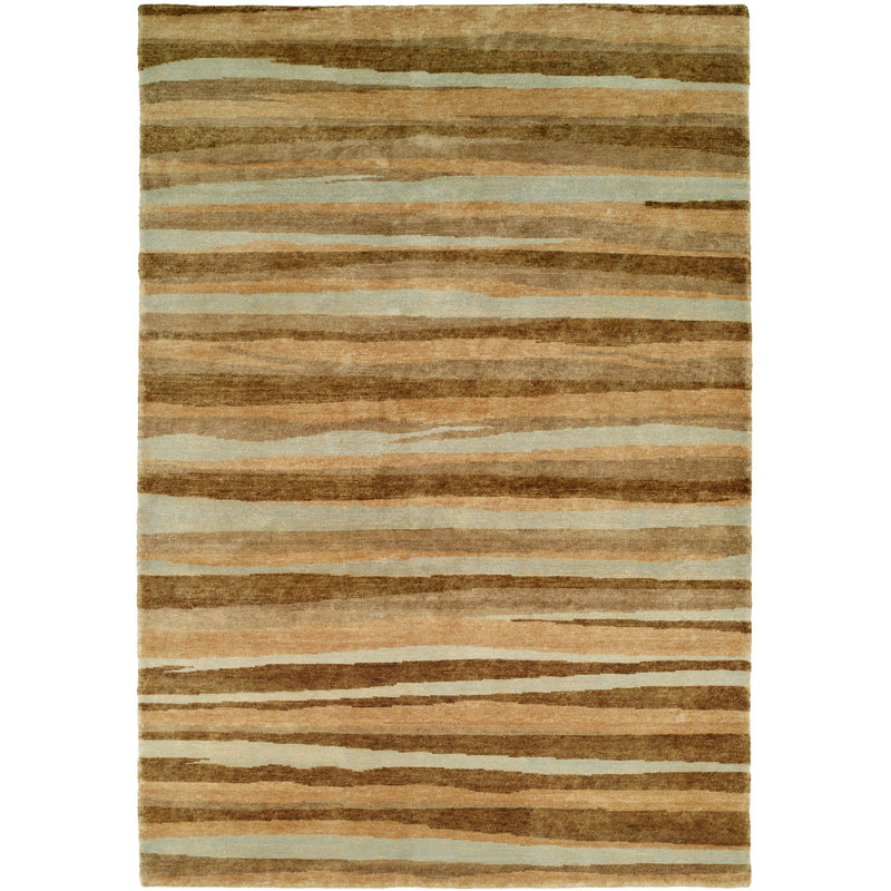 Wool Striped Area Rug, Rectangle 10' x 14'