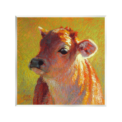 «Sunlit Calf», peinture sur plaque murale par Rita Kirkman