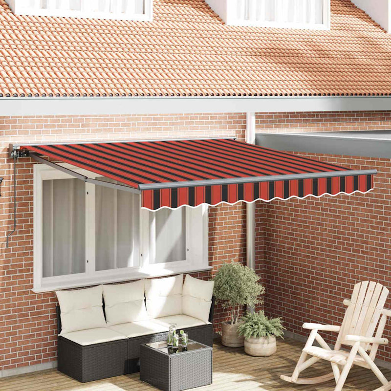 Brayden Studio Retractable Door / Window Awning, Brown/Black/Anthracite, 300 cm W x 250 cm D