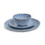 Service de vaisselle bleu réactif 12 pièces Sango Frill - Service pour 4, en grès durable