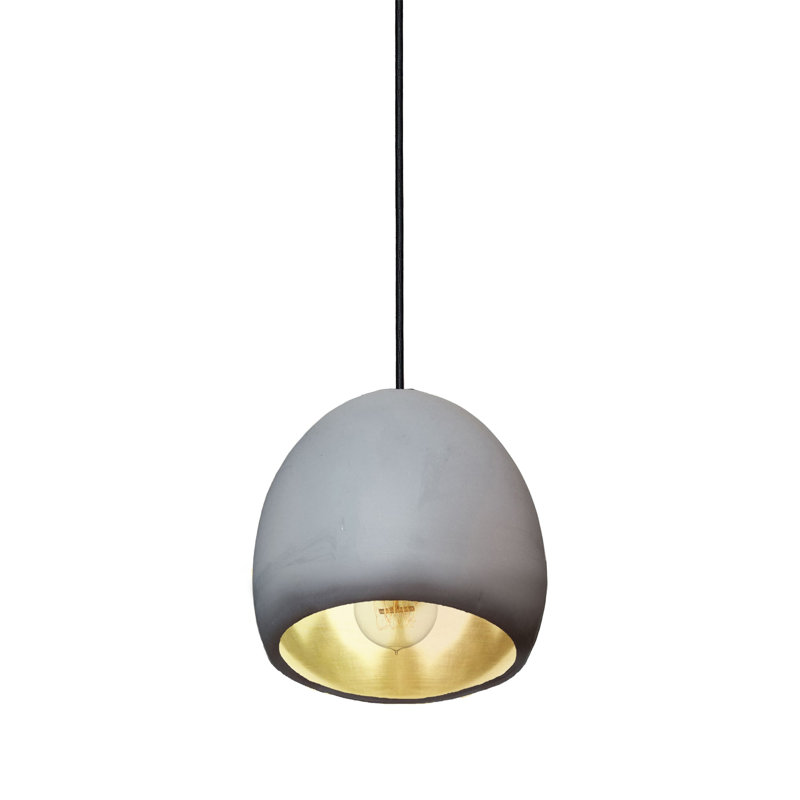 1 - Light Pendant, Matte Black, LED, Matte Gray/Brass