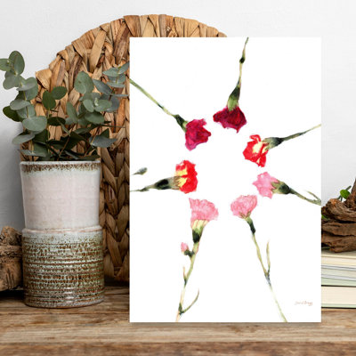 Contemporary Art Delicate Contemporary Carnation Flower Wall Art by Janel Bragg - Wrapped Canvas Print