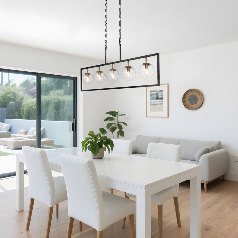 Lustre pour îlot de cuisine à 5 lumières à intensité variable 41,5 po Abinayan