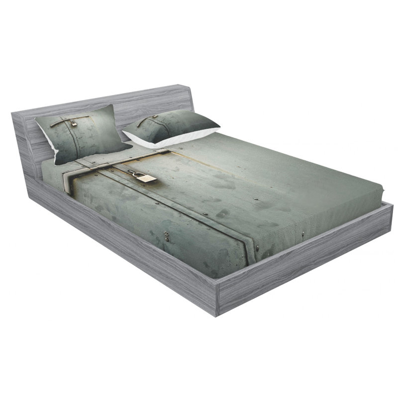 Gros plan sur un ensemble de draps pour porte de magasin, Ensemble de drap pour grand lit avec drap-housse