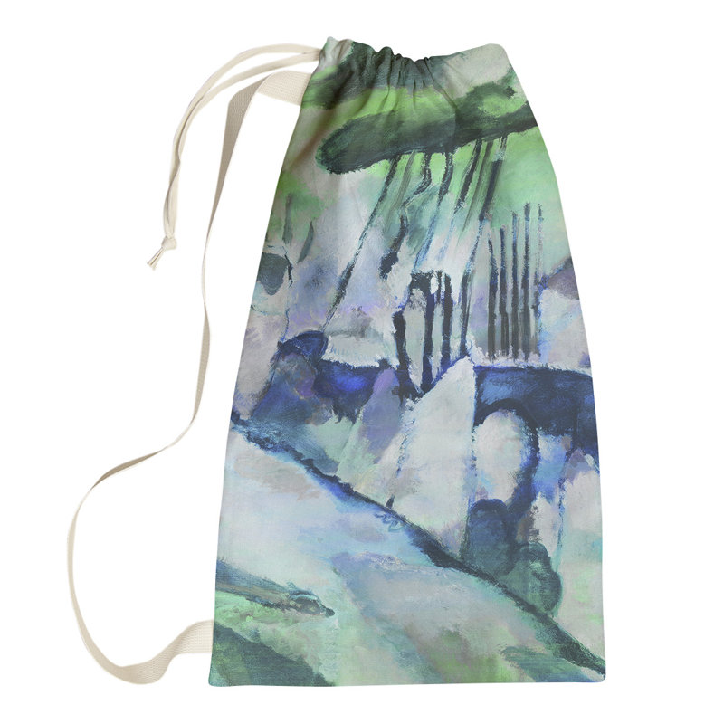 Lepley Fabric Laundry Bag with Handles, Large (76.5" H x 29.5" W x 1.5" D), Green
