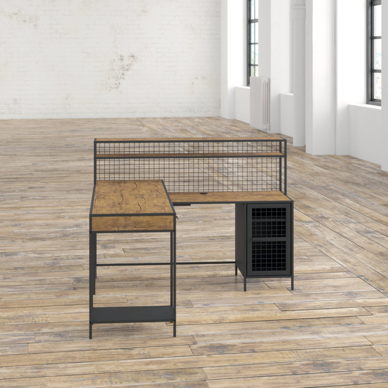 Xan L-Shaped Solid Wood Base Computer Desk