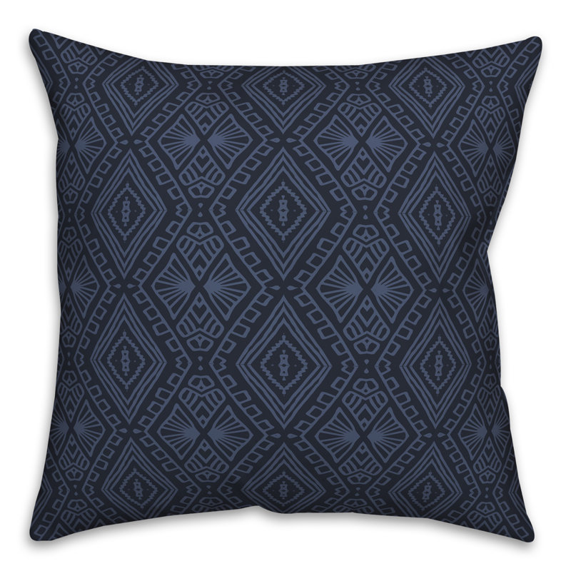 Geometric Throw Pillow, 16" x 16", Navy