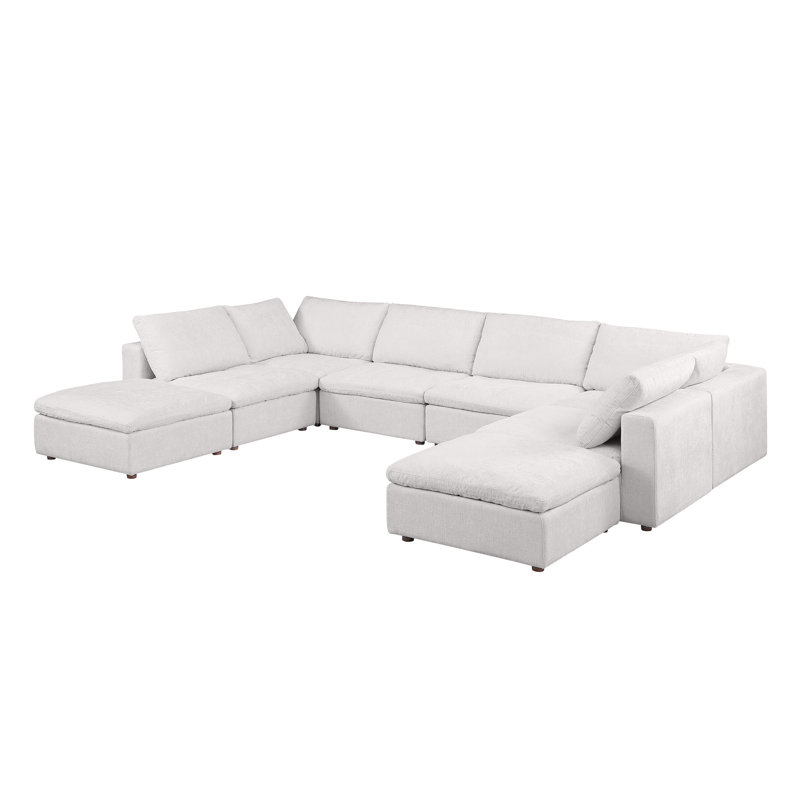 Canapé modulaire avec méridienne 8 pièces Pittsgrove