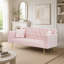 Canapé convertible de 71 pouces en velours rose rétro American, parfait pour les petits espaces et polyvalent