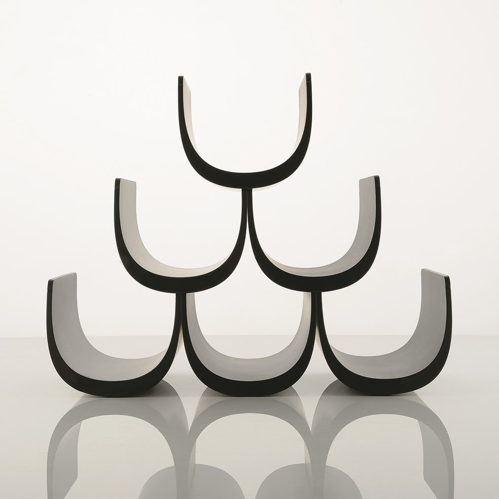 Noè 6 Bottle Tabletop Wine Bottle Rack, Black