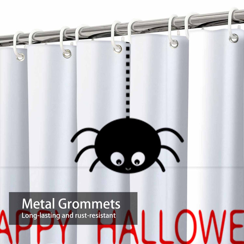 Rideau de douche avec 12 crochets Happy Halloween, L 72 po x l 72 po