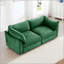 Canapé chenille 2 places avec rangement coulissant, accoudoirs en forme de croissant et conception enveloppante-1060016568