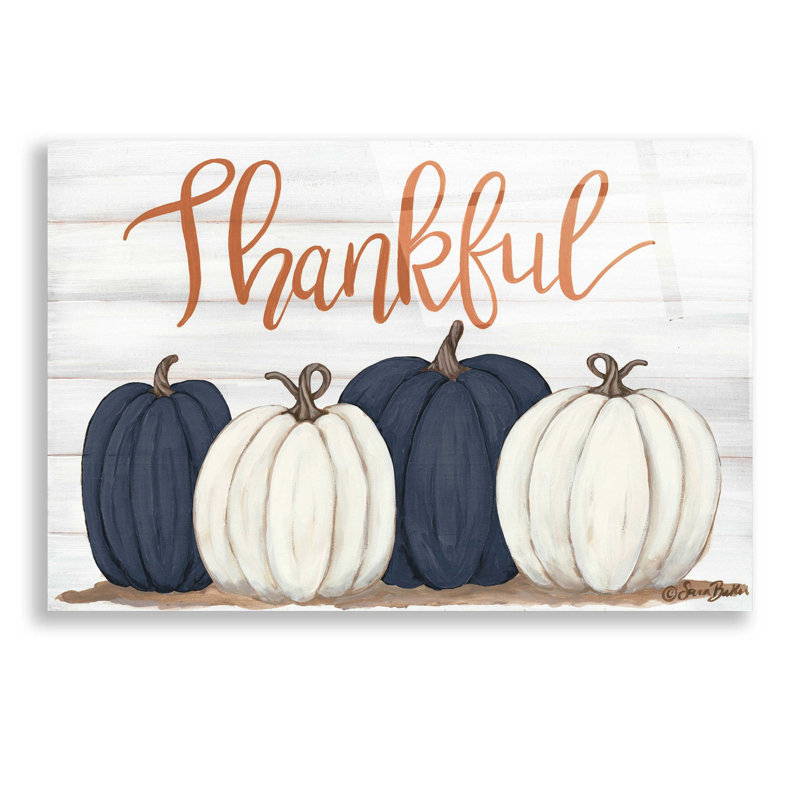 «Thankful Pumpkins 2» par Sara Baker, art mural en verre acrylique, H 16 po x l 24 po x P 0,2 po