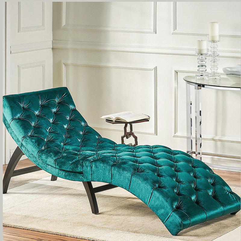 Chaise longue avec tissu en velours