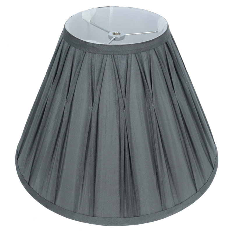 Silk Empire Lamp Shade, Grey, 10" H x 14" W x 14" D
