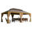 24 Ft. W x 14 Ft. D Hardtop Gazebo, Galvanized Steel Double Roof with Aluminum Frame, Outdoor Gazebo with Curtains and Nettings for Patio, Backyard and Deck-132204328-132271075