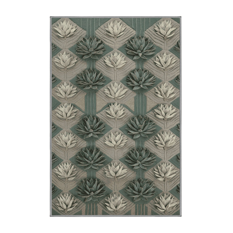 Machine Washable Nature Brown Area Rug, Rectangle 3' x 5'