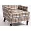 Fauteuil de salon rembourré, lin rayé bleu blanc, design rétro confortable, stable et rétro intemporel,