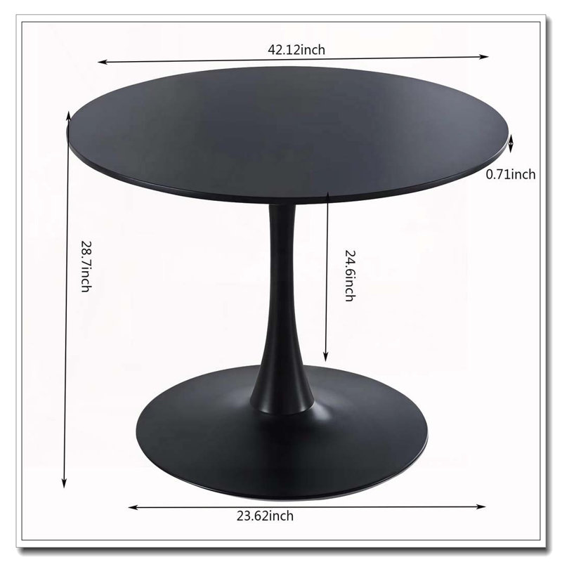 Table de salle à manger 42,1 po, Noir