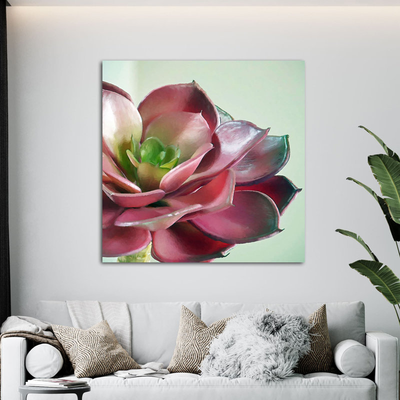 " Echeveria Burgandy ", 24" H x 24" W x 1.5" D