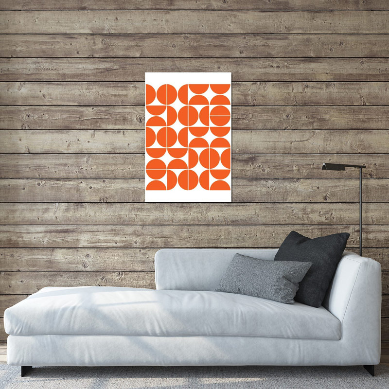 «Mid Century Modern Geometric IV Orange» par The Old Art Studio - impression sans cadre, H 24 po x l 16 po x P 0,25 po